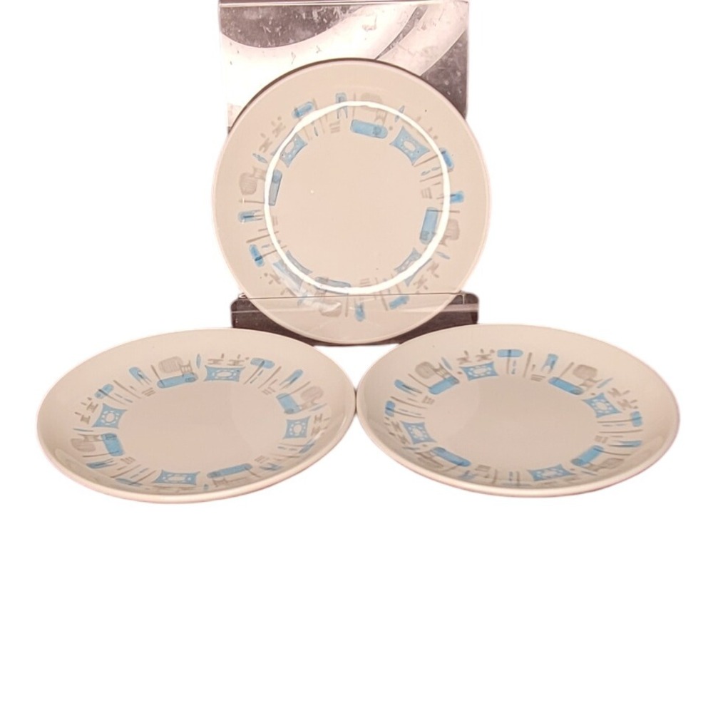 Blue Heaven Salad Plates Set of 3 Atomic